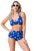 Sexy Retro 1950s Navy Anchors Halter Sailor High Waist Swimwear